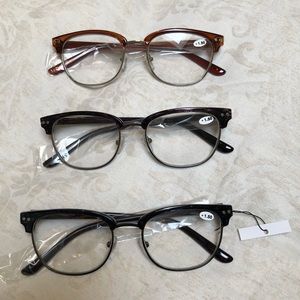 Retro style reading glasses. Pack of 3 prs